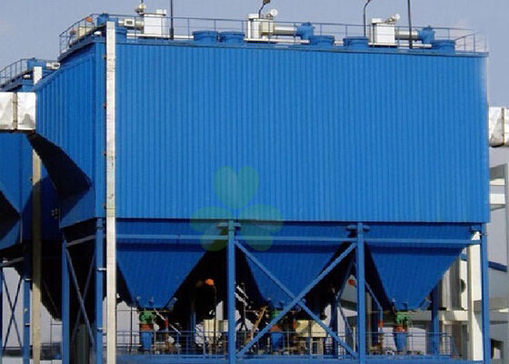 Chine Système horizontal bleu de collecteur de poussière de Baghouse avec les sachets filtre de 128 morceaux fournisseur